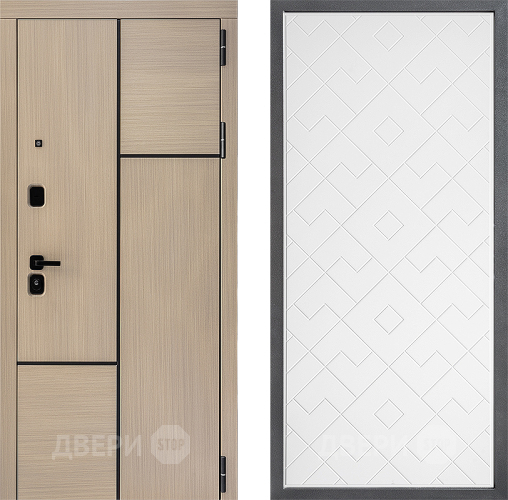 Входная металлическая Дверь Дверной континент ДК-14 ФЛ-Тиффани Белый софт