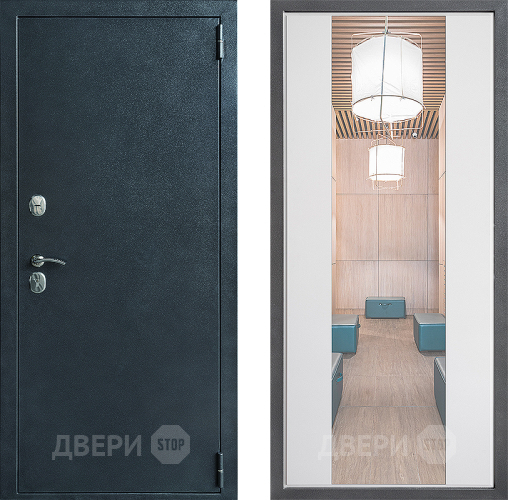 Дверь Дверной континент ДК-70 Дизайн ФЛЗ-1 Зеркало Белый софт