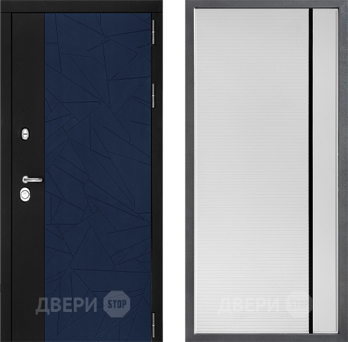 Входная металлическая Дверь Дверной континент ДК-9 ФЛ-757 Черное Стекло Софт милк