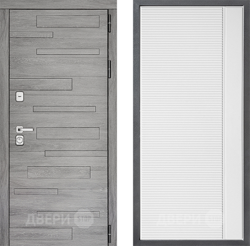 Входная металлическая Дверь Дверной континент ДК-10 ФЛ-757 Белое Стекло Софт милк