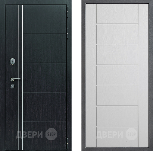 Входная металлическая Дверь Дверной континент Теплолюкс Дизайн ФЛ-Лайн Белое дерево