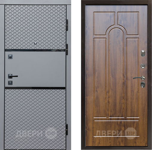 Входная металлическая Дверь Престиж Ромб Арка Дуб