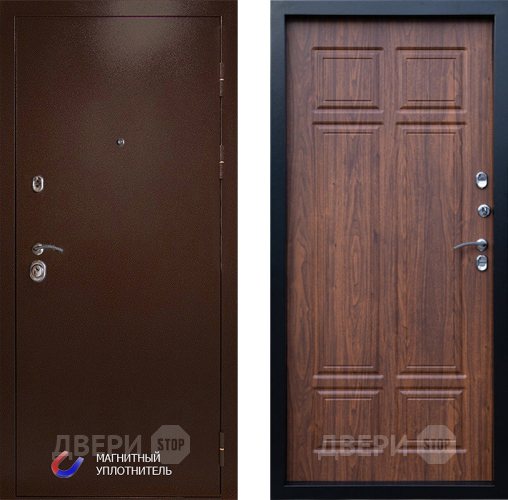 Входная металлическая Дверь Престиж Медь Премиум Орех темный