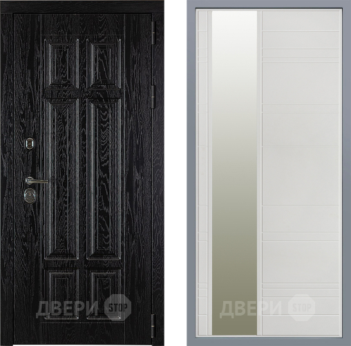 Дверь Заводские двери Мюнхен Зеркало Лира Белый софт