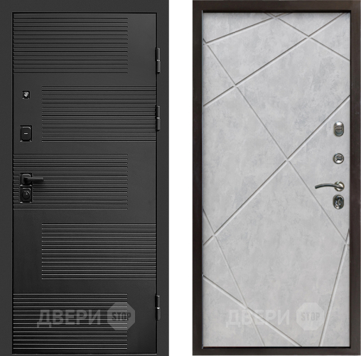 Входная металлическая Дверь Престиж Favorit Лучи Бетон светлый