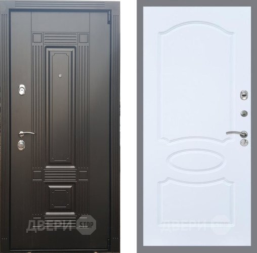 Входная металлическая Дверь Рекс (REX) 9 FL-128 Силк Сноу