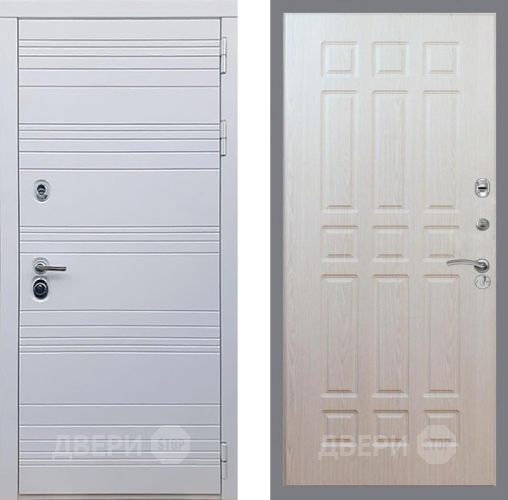 Входная металлическая Дверь Рекс (REX) 14 Силк Сноу FL-33 Беленый дуб