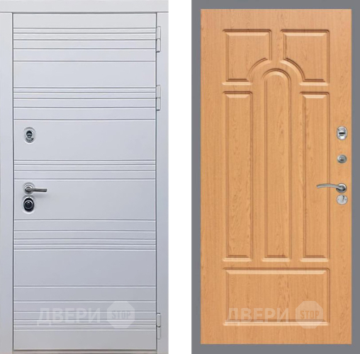Входная металлическая Дверь Рекс (REX) 14 Силк Сноу FL-58 Дуб