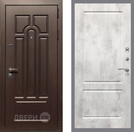 Входная металлическая Дверь Рекс (REX) Эврика FL-117 Бетон светлый