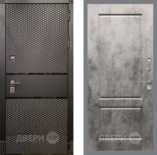 Входная металлическая Дверь Рекс (REX) 15 Черный Кварц FL-117 Бетон темный