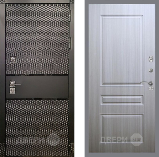 Входная металлическая Дверь Рекс (REX) 15 Черный Кварц FL-243 Сандал белый