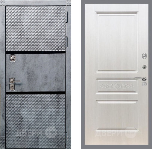 Входная металлическая Дверь Рекс (REX) 15 Бетон Темный FL-243 Лиственница беж