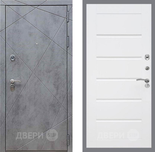 Дверь Рекс (REX) 13 Бетон Темный Сити Белый ясень