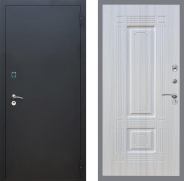 Дверь Рекс (REX) 1A Черный Муар FL-2 Сандал белый 860х2050 мм